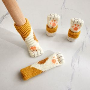 ⚡SG stock⚡ 4pcs Cat claw table chair leg cover protector / Chair leg socks / Chair leg cap / Mute non-slip floor protectors / 猫爪椅子脚套