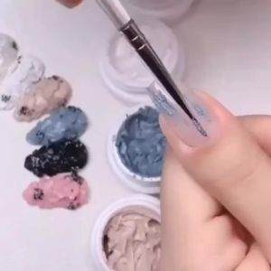 2pcs Gel Nail Art Plaster Effect 3D Sand Texture No Need Top Coat Gel Polish UV Nail Polish Lacquer Varnish