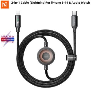 Mcdodo Type C To Lightning+Wireless Charger 2-in-1 Cable For iPhone 8-14 Pro Max 3A 36W PD Fast charging & Apple Watch & iPad mini iPad Air iPad Pro