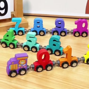 Magnetic Digital Train Toy Magnet Wheel Train Early Education Toys Magnetic Train Number Toys For Kids Boys Girls Gifts