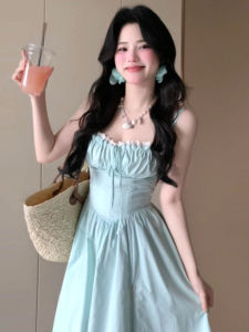 CHANGTONG | Slim Waist Slimming Beach Dress Long Dress