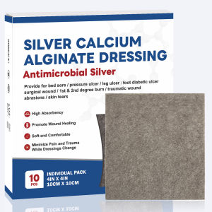 5/10pcs 2“/3“/4”" Silver Calcium Ag Alginate Wound Dressing Soft and Absorbent Dressing Gauze for Wound Care
