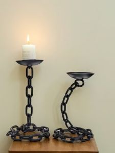 Retro Metal Candle Holder Chain Lamp Home Decor Living Room Niche Hotel Soft Decoration Wabi Sabi Style Tabletop Decoration