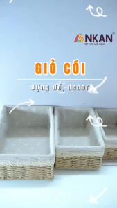 Giỏ Mây Lót Vải Đựng Mỹ Phẩm Đựng Bút Đựng Đồ Gia Dụng Giỏ Cói Đi Picnic Kiểu Hoa Cúc