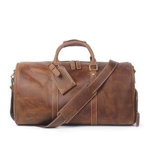BOLIAO | Retro Horse Leather Large Capacity Travel Duffel Bag 50cm