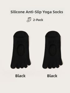 JINGCHI | Non-Slip Yoga Socks Womens Five-Finger Short Cotton Sports Fitness Running Jump Rope Pilates Toe Separated Indoor Outdoor Socks