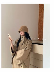 Youji Milkyway Circle Wool Knitted Fisherman Hat Bucket Hat K-style Easiest for Match Fall and Winter Show Face Small Big Head Circumference