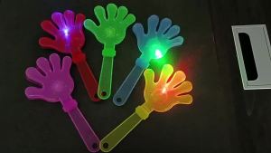 15/30pcs Glow Applause Props LED Light Clap Hands Palms Shoot Kids Light up Toy Rattle Halloween Birthday Party Wedding Supplies