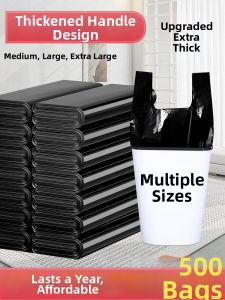 ZHANGJI | Handy Home Trash Bags Extra Thick Black Back Vest Style