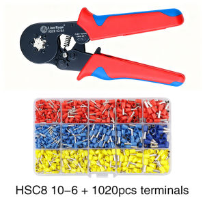 HSC8 10-6 Ferrule Crimping Pliers - Professional Cold Press Insulated Terminal Crimper for Household DIY & Electrical Repairs