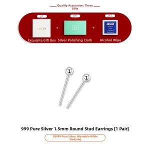 Lnieer | Silver 999 Ear Piercing Earrings