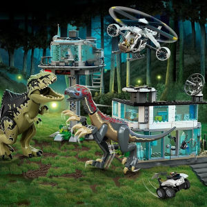Compatible Sets Dinosaur Series Building Blocks Giganotosaurus & Therizinosaurus Attack Childrens World Park Toys Gifts 76949