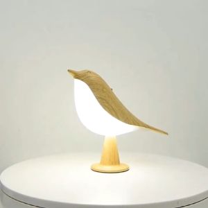 Vimite Maple Material 3-color Touch Control Desk Lamp USB Charging Bedroom Bed Head Eye Protection Night Light Bird Decorative Lamp