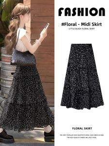 YAYANGREN | Big Size Floral Polka Dot Chiffon A-Line Skirt