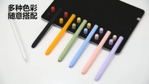 Tri-Town Colorful Case For Apple Pencil 1nd/2nd/3nd Case Pencil case Tablet Touch Stylus Pen Protective Cover Pouch Portable Soft Silicone Case