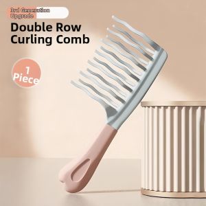 Anti-static Wavy Double-row Teeth Curly Hair Comb Styling Brush