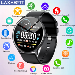 LAXASFIT 2025 New Smartwatch Mens Sports & Fitness IP68 Waterproof Bluetooth Call for Android IOS Smartwatch for Women