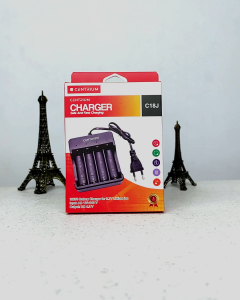 Centrium Charger Baterai 18650 Auto Cut Off 4 Slot Cas Casan Batre Besar Otomatis LED indikator C18J