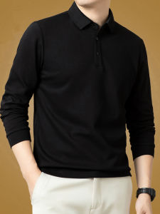 Áo Thun Polo Tay Dài Chất Lượng Cao Cho Nam Vải Cotton Thoải Mái Cổ Polo Trang Phục Thường Ngày Mùa Thu Trung Niên
