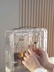 Elegant Dustproof Jewelry Storage Box Ring Necklace Earring Organizer Desktop Rack Drawer Style Cosmetic Lipstick Holder