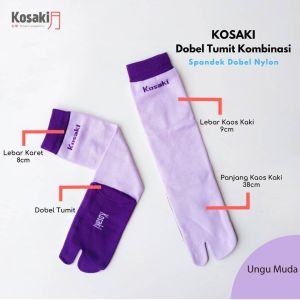 Kaos Kaki Muslimah Jempol Panjang Kaos Kaki Premium Dobel Tumit Dobel Nylon KOSAKI KOMBINASI-L