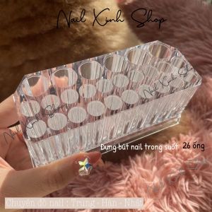 Ống cắm bút vẽ nail acrylic trong suốt phong cách Nhật