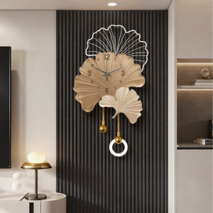 BEISIJIA | Ginkgo Grid Decorative Creative Wall Clock with Perpetual Calendar