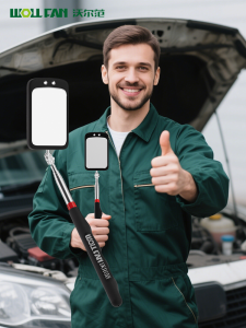 Car Universal Foldable Retractable Reflecting Mirror Bottom Detection Mirror with Light Retractable Pole Underbody Observation Mirror