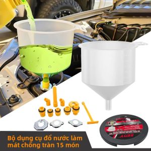 Bộ Dụng Cụ Đổ Chất Làm Mát Chống Tràn Đa Năng 15 Cái/bộ - Phễu Nhựa Có Vòi Rót Dầu Phụ Kiện Ô Tô Phù Hợp Với Nhiều Loại Xe
