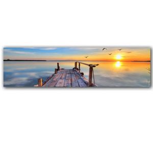 Natural Beach Sunset Landscape Canvas Paintings No Frame Seaside Posters and Prints Wall Art Picture for Living Room Home Decor