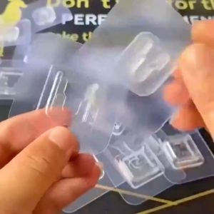 10 Pairs Transparent Adhesive Hook Suction Hook Double-Sided Hook Power Strip Fixator Wall Hanger Hook