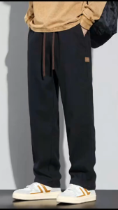 Loose Elastic waist Straight pants Plain Composite twill fabric Multi pocket Tactical pants M-3XL