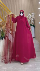 BISA COD TERBARU Set Gamis Syari Kode MUTIARA Bahan Ceruty Babydoll Premium by Ory AjeZas Collection