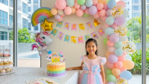 (SG SELLER) Unicorn Birthday Party Set Unicorn Themed Pastel Balloons Air Pump Foil Number Balloons