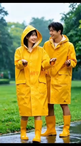 MYDIYHOMEDEPOT - Heavy Duty PVC Raincoat 1.05kg Waterproof Yellow | Baju Hujan Tebal Tahan Lasak Zip & Button