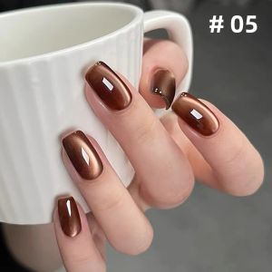 Sơn Móng Tay Gel Mắt Mèo Vàng Cam 10ML 1 CÁI Thu Đông Làm Trắng Móng Tay Kiểu Hạt Thủy Tinh Dụng Cụ Làm Móng Chuyên Nghiệp