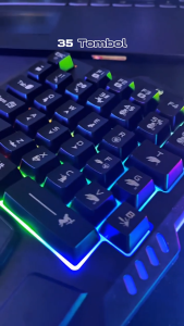 SN TECHNOLOGY Mini Keyboard Gaming RGB Mechanical 35 Key  - Black