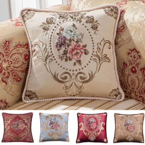 Astrae Jacquard Embroidery Cushion Cover Rich Peony Pillow Cover Printed Soft Square Throw Pillow Case Home Decor