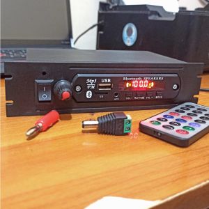 Power amplifier bluetooth rakitan 12V dc stereo 2x30watt / tape mobil single din