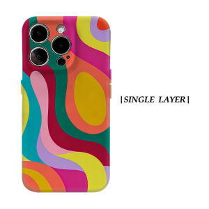 Potdemiel | Aurea Case Matte Bumper For Magsafe Case For iPhone 18 17 16 15 14 Plus 13 Pro Max Shockproof Hard PC Neon Swirl Cover