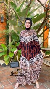 GAMIS TWILL PEKALONGAN ABSTRAK MALAMAN MODEL COKLAT MODEL SUSUN SIZE M L XXL | FASHION WANITA MUSLIMAH | BEST SELLER | RESLETING DEPAN BUSUI LENGAN PANJANG | HARGA PROMO BISA COD DIMANA SAJA | REAL PICT