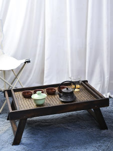 Japanese Style Small Tea Table Tatami Folding Low Table Balcony Real Wood Tea Desk Window Seat Side Table Home Use Zen Table