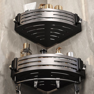 No Need To Drill Wall for Installation Aluminum Bathroom Shelf Shelves Shampoo Rack Storage Holder Kitchen Organizer Wall Rack