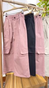 Quần kaki bé gái size đại ống suông 9-18 tuổi gập ống dáng thể thao hàng Quản Châu cao cấp