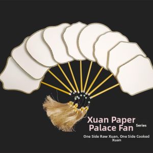 Double-Sided Xuan Paper Fan Raw and Processed Sides for Various Artistic Styles