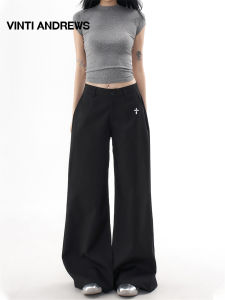 Slimming Wide Legged Trousers Black