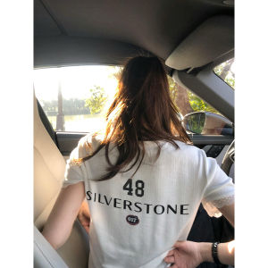 Áo Thun Tay Ngắn Màu Trắng Mùa Hè 2025 Dáng Rộng Thon Gọn Thiết Kế Chữ in Thời Trang Nữ Phong Cách Đường Phố Thường Ngày