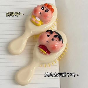 Bandai | Crayon Shin-chan Mini Air Cushion Hair Brush Dễ Thương Di Động Massage Da Đầu Lược Chống Tĩnh Điện Detangling Cho Nữ Sinh