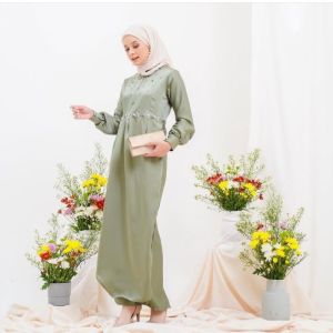 Stela Dress Kondangan Mewah Satin Silk Maxmara Gamis Selia Wisuda Kondangan Kekinian Seragam Bridesmaid Baju Lebaran Keysha Adora