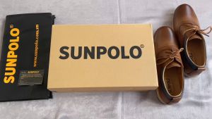 Giày nam Da bò Buộc dây SUNPOLO trẻ trung năng động SPH424